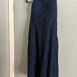 Elegant Navy Lace dress- strapless